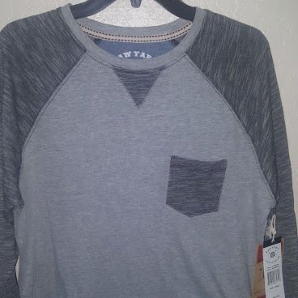 RAW YARN INDUSTRIES MENS T-SHIRTS HEATHER GRY D1889K996 LONG SLEEVE LARGE NWT 48